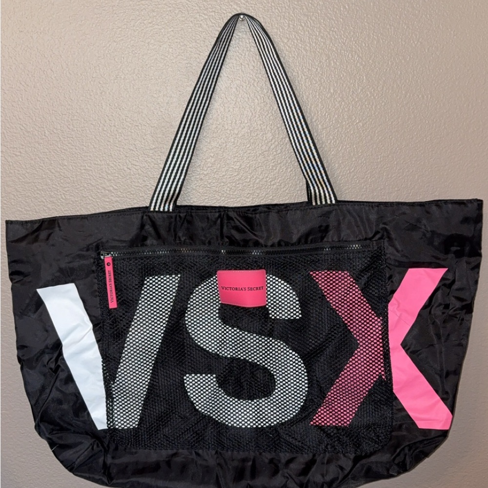 Victoria's Secret Black, Pink, and White VSX Tote